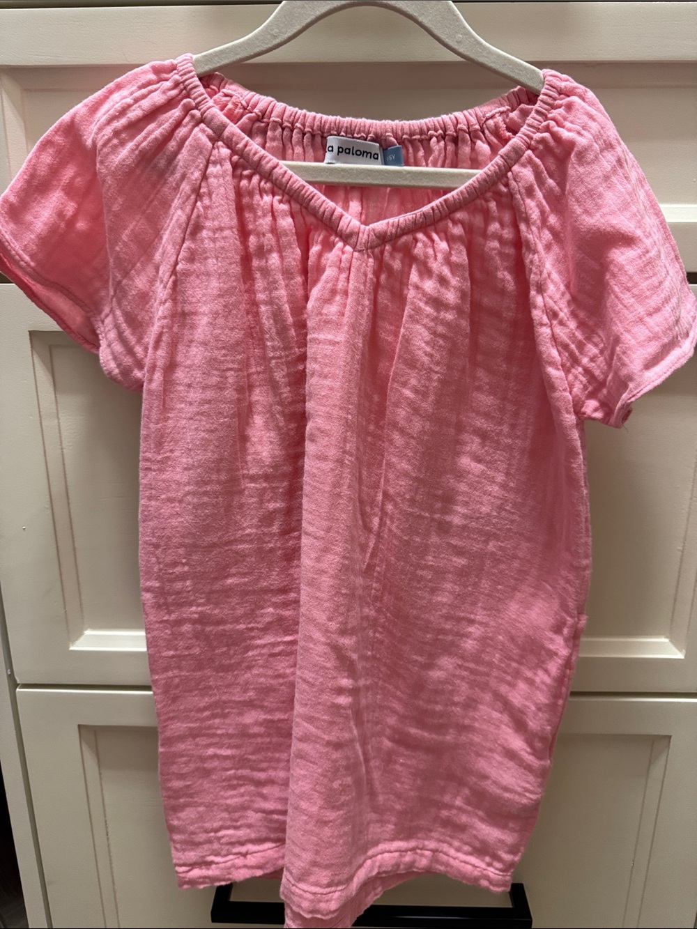 La Paloma Pink Gauze Short Sleeve dress